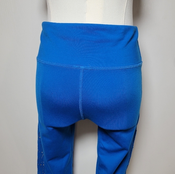 Alo Royal Blue High-Waist Perforated Detail Leggings Size Small Athletic Legging - Picture 6 of 8